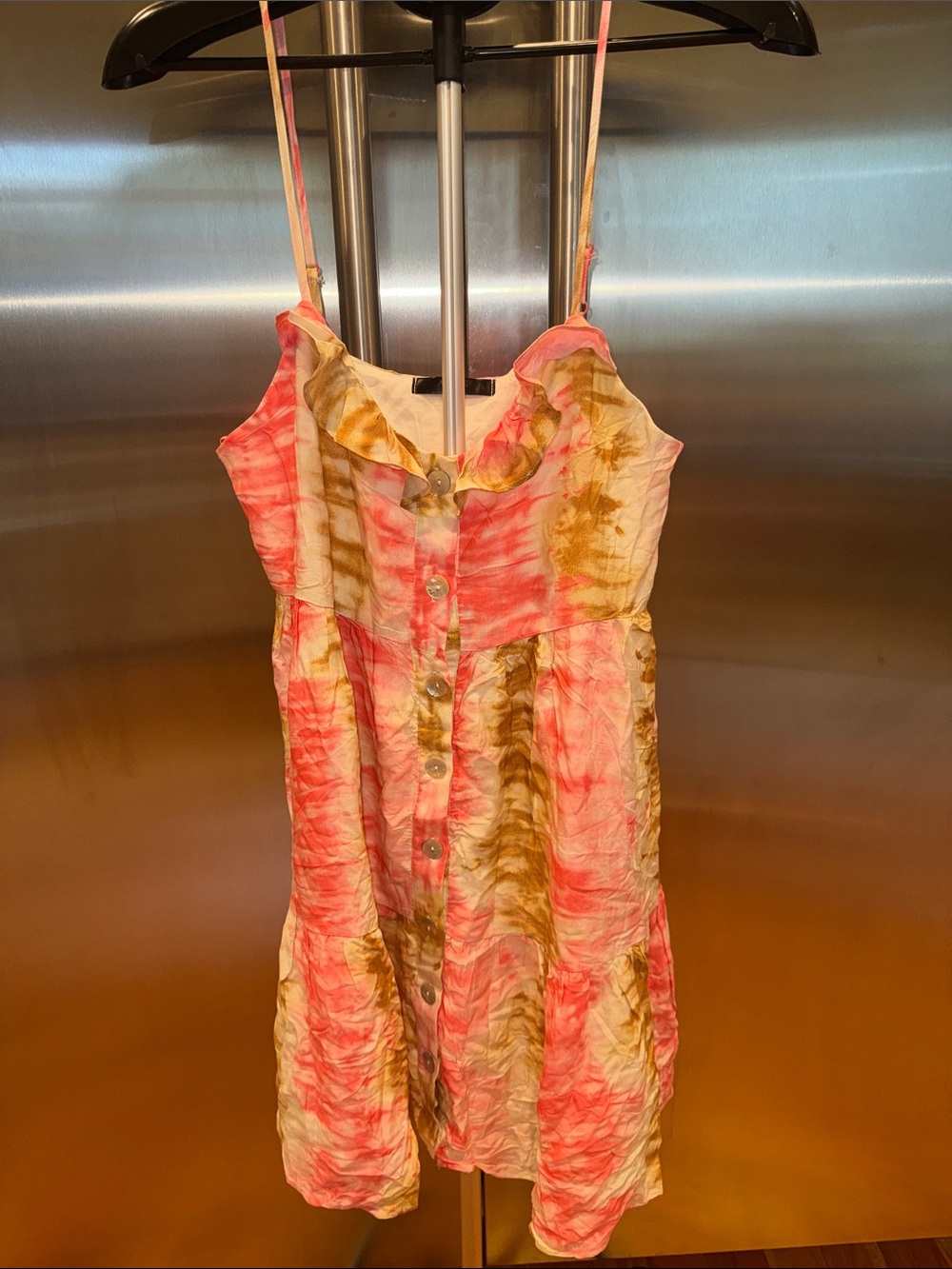 NWOT A.c.g. Los angeles Tie-Dye Pink & Gold Girls' Sundress with Buttons